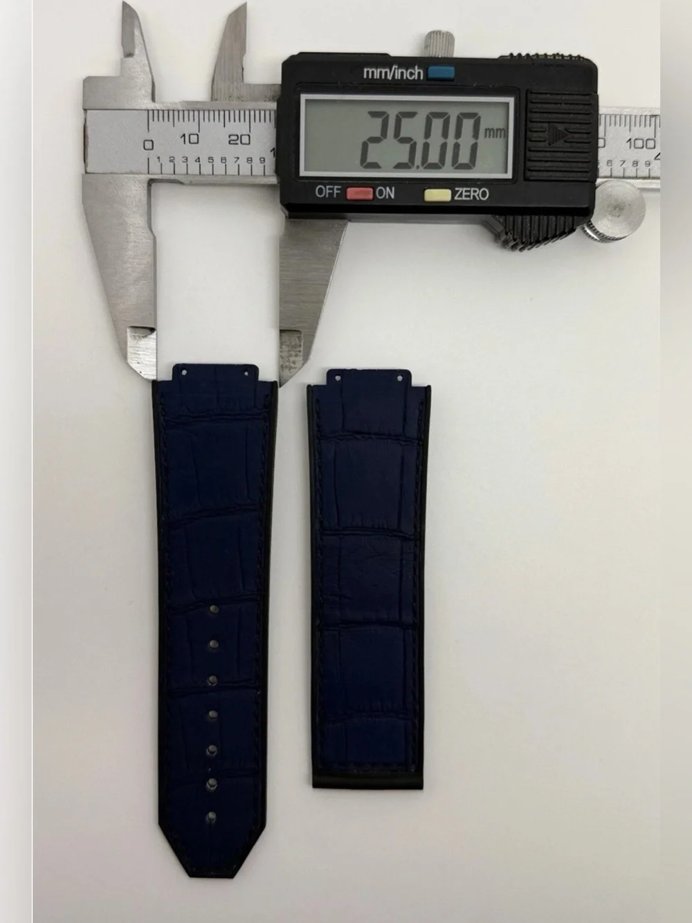 ✅Rubber Alligator  Grain  Leather Watch Band  For HUBLOT Watches SIZE 25MM